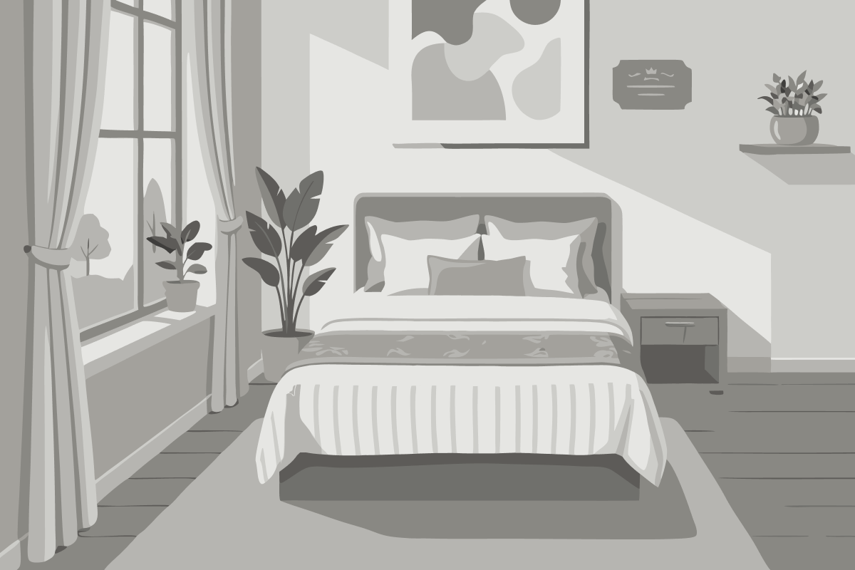 Apartment mit 1 Schlafzimmer und Dusche